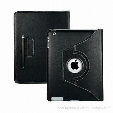 PU leather cases for iPad 4, with 360° rotating, OEM orders are welcome